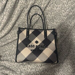 Kate Spade Ella Gingham Blue Woven Purse